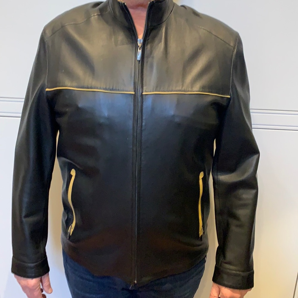 Men’s calfskin Italian leather jacket mondo uomo